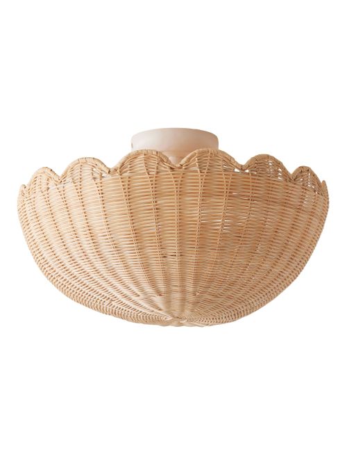 Rattan Bubble Flush Mount (18")