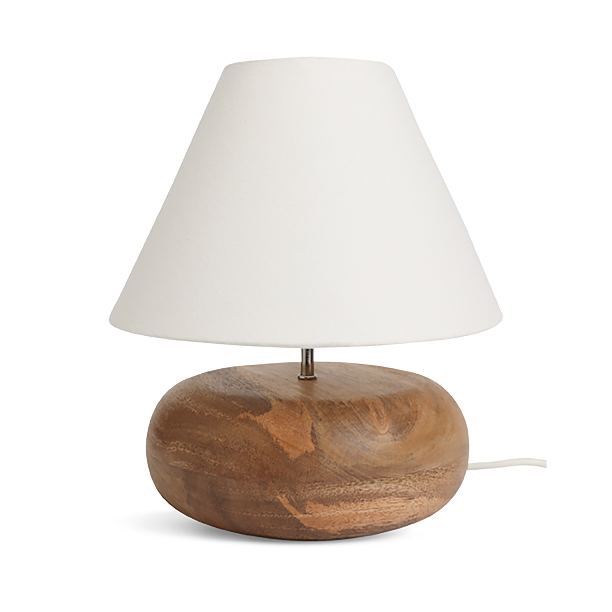 Habitat Pebble Mango Wood Table Lamp - Natural and White