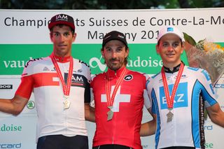The 2016 Swiss time trial podium