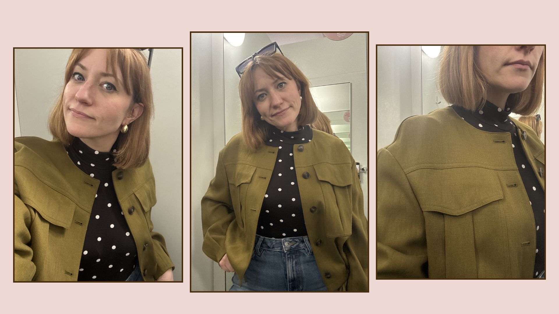 matilda wearing the M&amp;amp;S linen bomber jacket