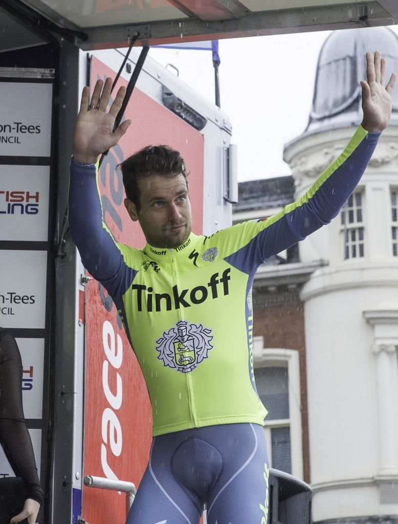 Adam Blythe (Tinkoff) on the podium