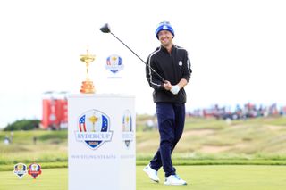 Felton poses in front of the Ryder Cup