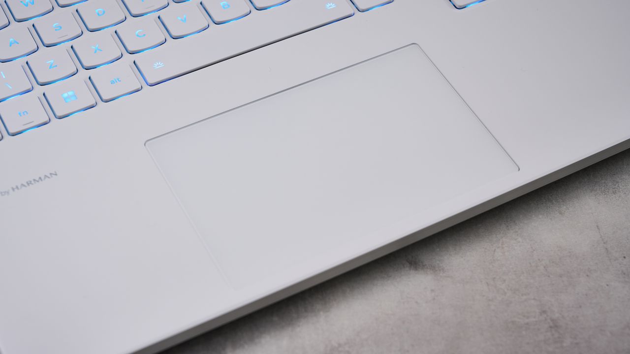 Close-up of touchpad on Lenovo Legion 7i Gen 10