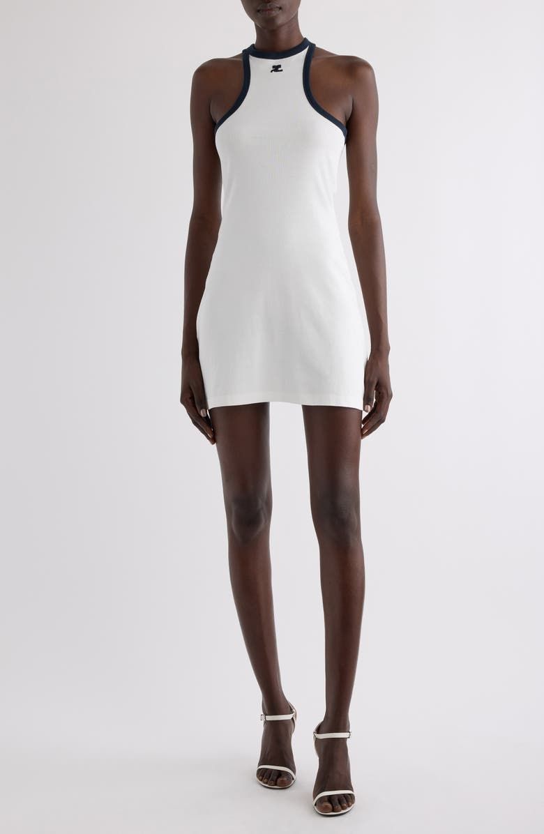 Contrast Trim Knit Scuba Minidress