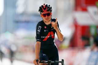 BURGOS SPAIN AUGUST 15 Thomas Pidcock of United Kingdom and Team INEOS Grenadiers crosses the finishing line during the 76th Tour of Spain 2021 Stage 2 a 1667km stage from Caleruega Monasterio de Santo Domingo de Guzmn to Burgos Gamonal lavuelta LaVuelta21 CapitalMundialdelCiclismo on August 15 2021 in Burgos Spain Photo by Stuart FranklinGetty Images