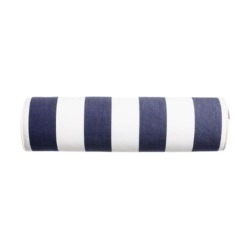 Stripped blue and white bolster cushion