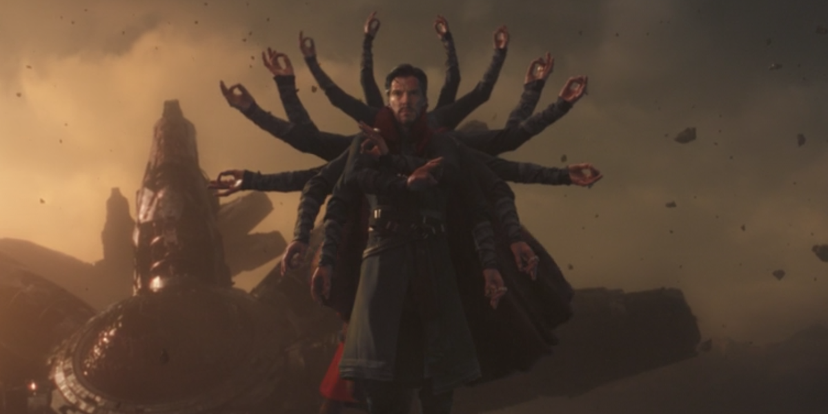 Doctor Strange's arms in Infinity War