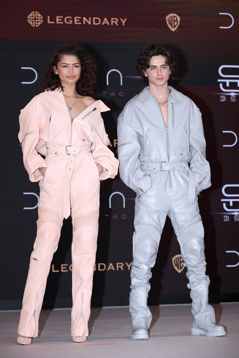 Zendaya And Timothée Chalamet Wore Matching Leather Jumpsuits For 'Dune ...