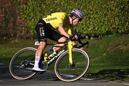 DOUR, BELGIUM - MARCH 03: Wout van Aert of Belgium and Team Visma | Lease a Bike competes during the 58th Ename Samyn Classic 2026 - Men's Elite a 203.8km one day race from Quaregnon to Dour on March 03, 2026 in Dour, Belgium. (Photo by Luc Claessen/Getty Images)