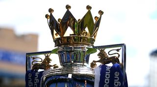 General view of the Premier League trophy in May 2017,