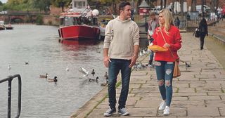 Luke Morgan and Mandy Richardson go to visit Ella in Chester in Hollyoaks.