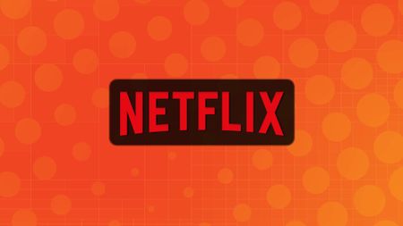 Netflix logo on an orange background