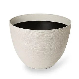 Blooma Momoka Taupe Stone Effect Plastic Circular Plant Pot (dia) 40cm, (h)30cm, 27l