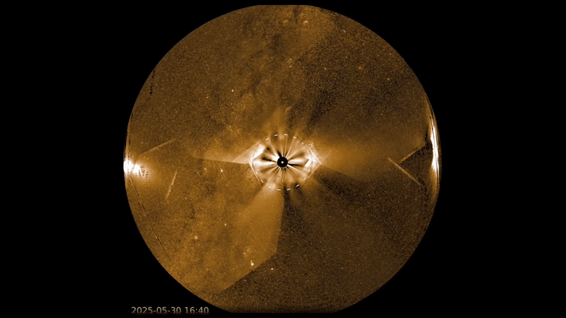 gif animation showing the solar storms erupting from the sun.