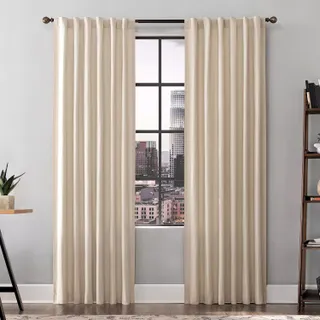 Scott Living Renato Linen Blend Semi-Sheer Back Tab 1-Panel Window Curtain