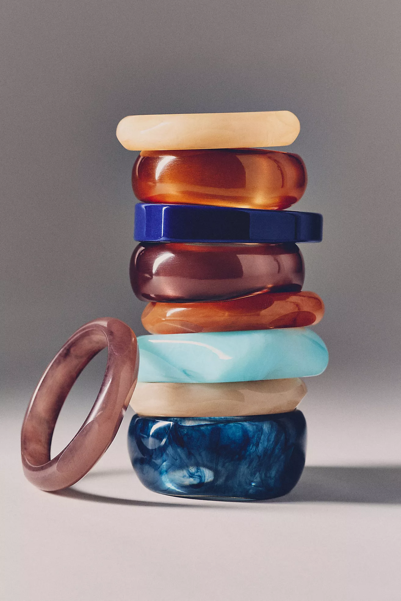 Round Bangle Bracelets, Set of 3