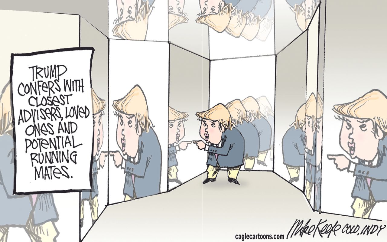 Political cartoon U.S. Donald Trump 2016