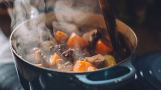 Beef stew in cast iron