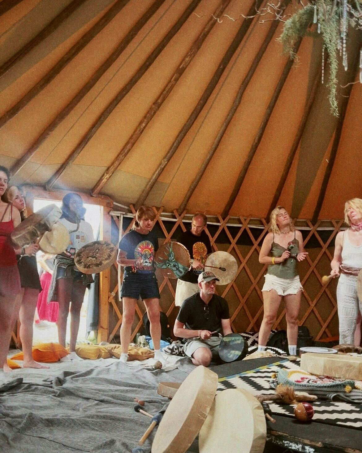 Shamanic drum circle at Glastonbury