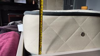 Measuring the depth of the Naturalmat The Superb Mattress