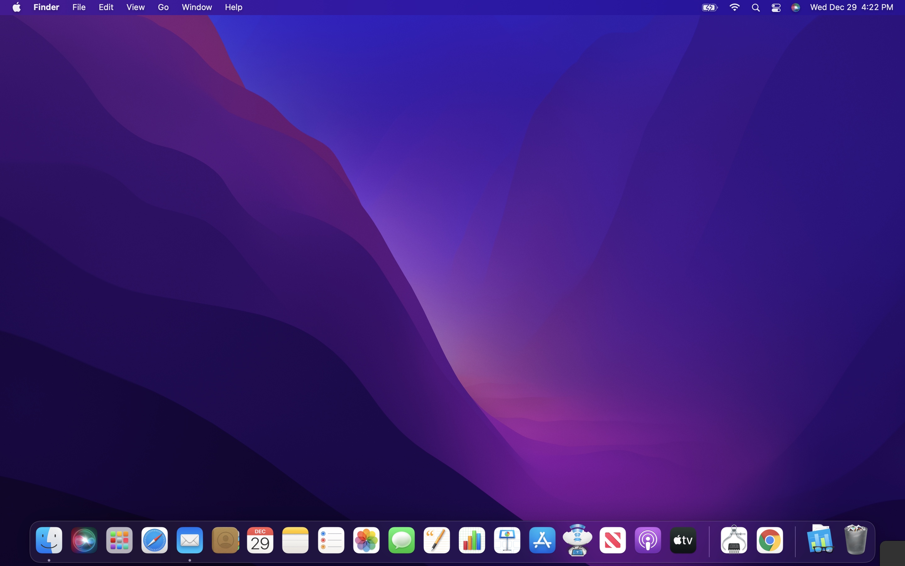 macOS Monterey desktop with nothing open