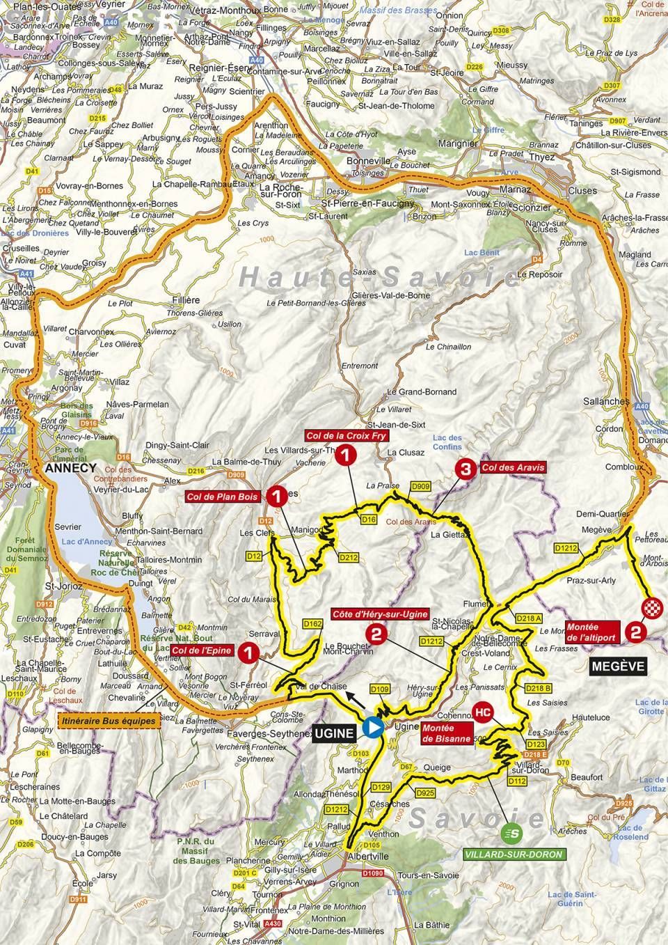 Map stage 4 of Criterium du Dauphine 2020