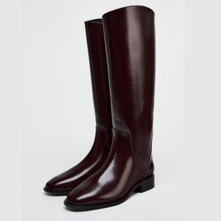 flat heel knee high boots