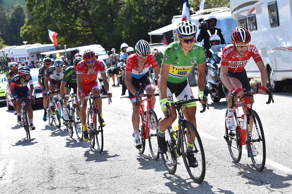 Peter Sagan (Tinkoff Saxo) leads the break