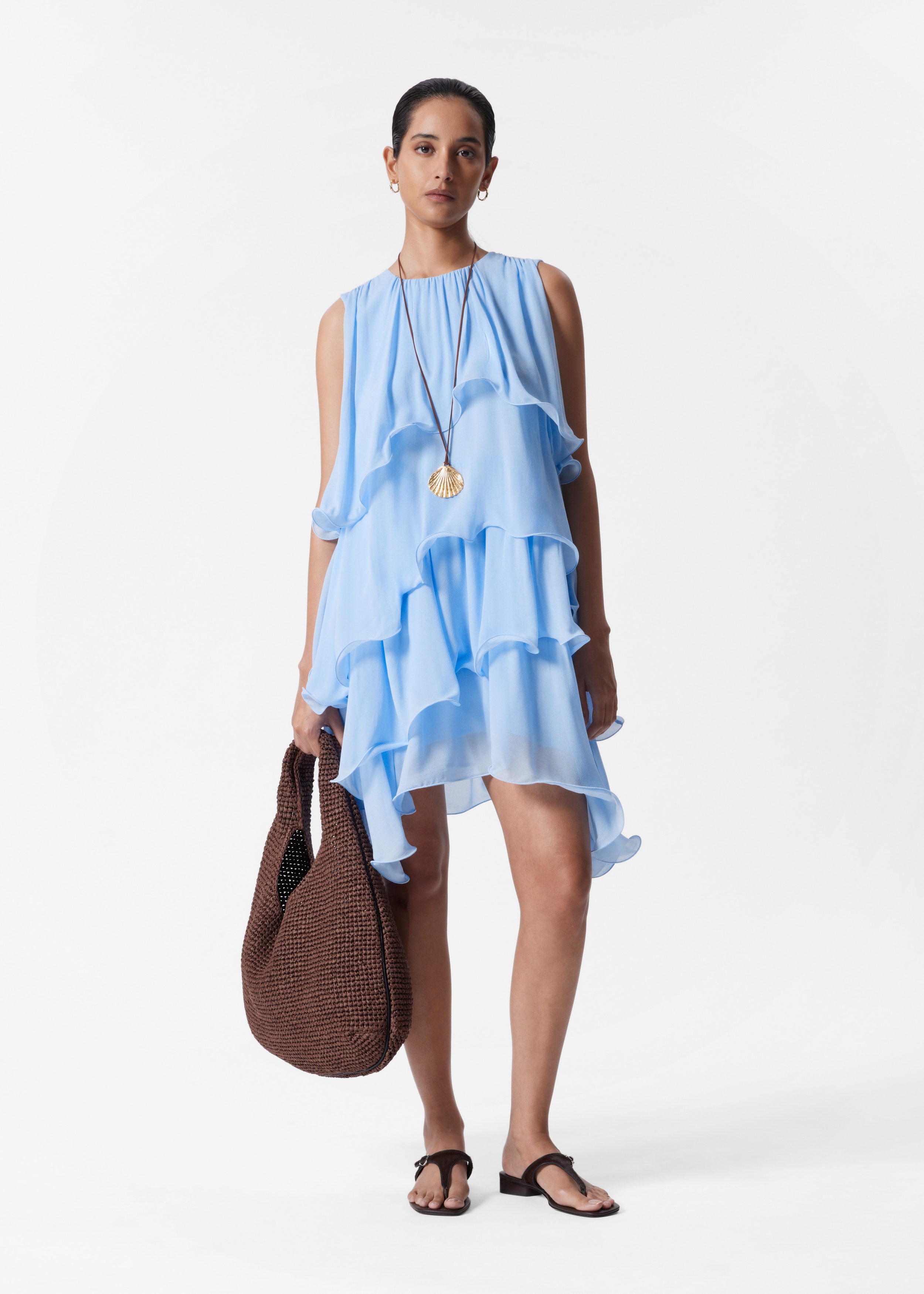 Sleeveless Frill Mini Dress