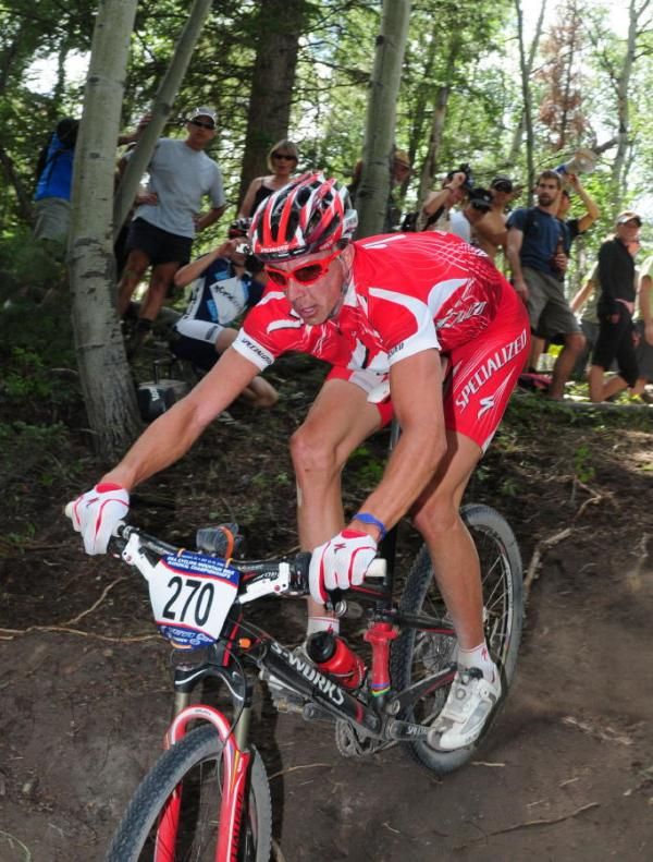 Todd Wells (Specialized) is at home on Rocky Mountain terrain.
