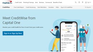 Website screenshot for CreditWise