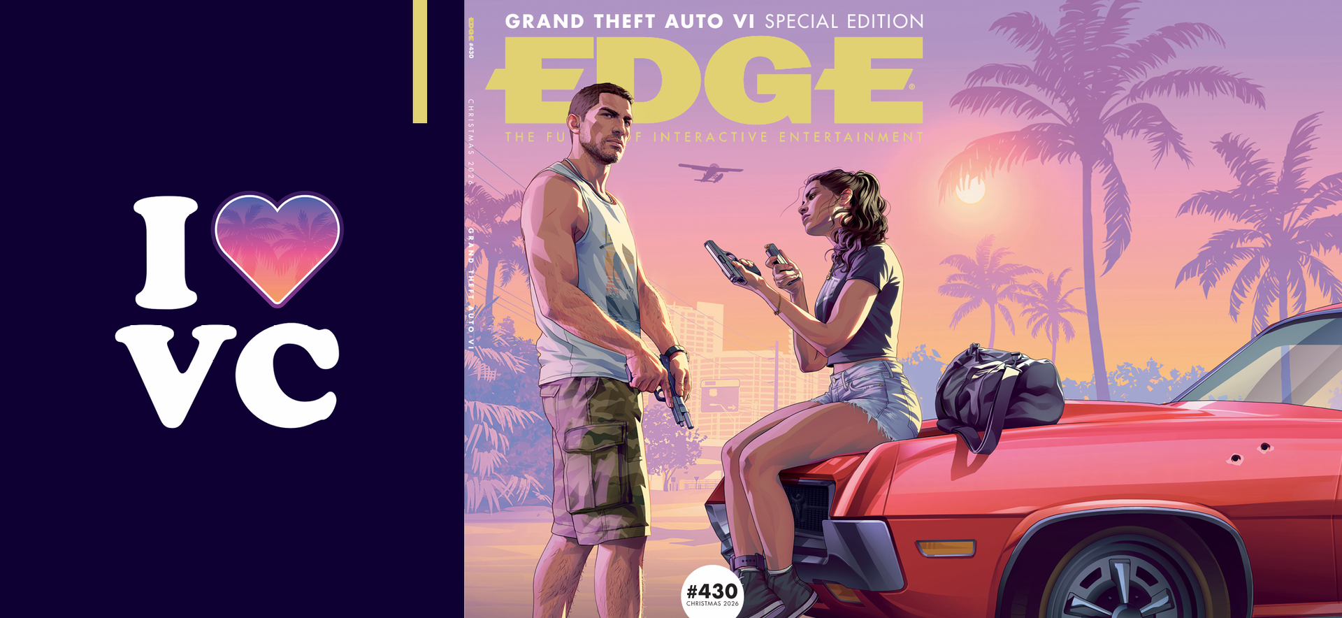 جلد شماره 230 مجله Edge، که Jason و Lucia از GTA 6 را نشان می&zwnj;دهد.