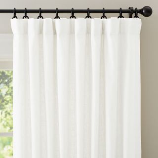 white linen blackout curtains from pottery barn