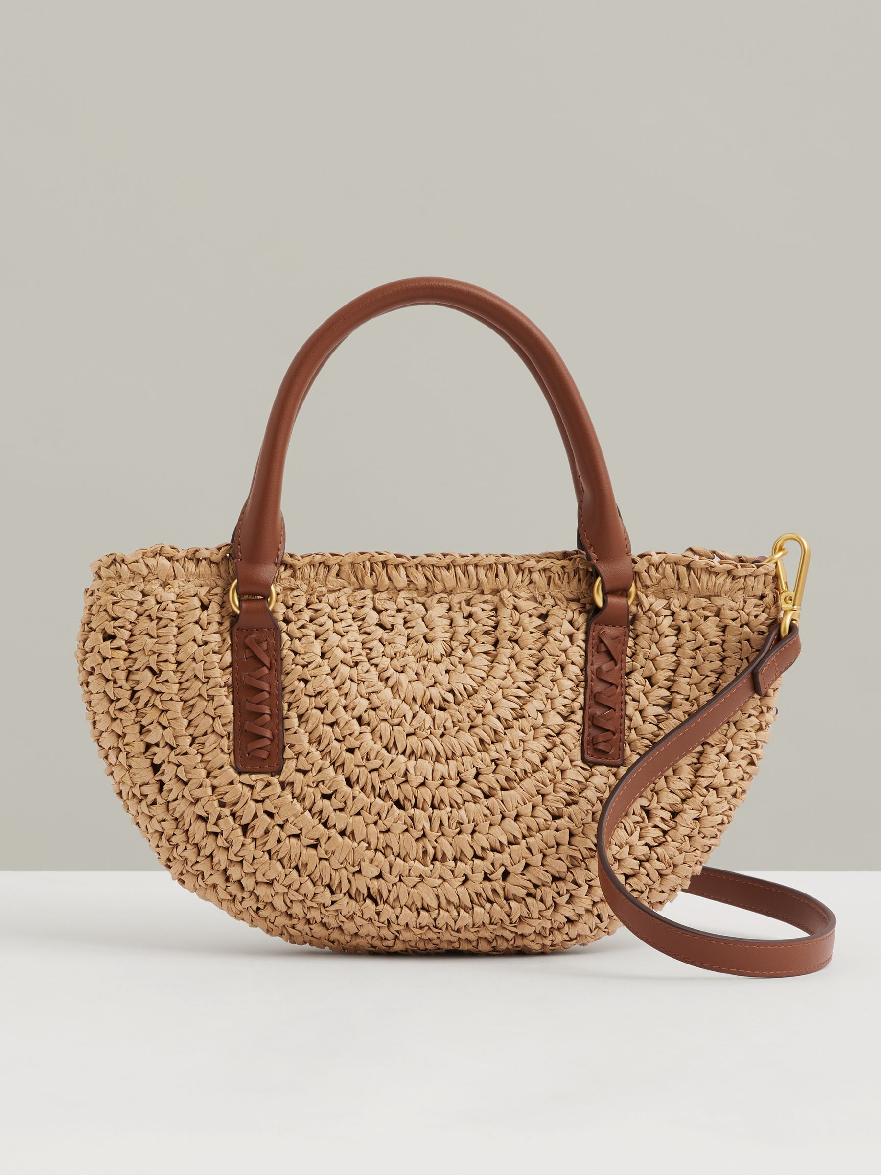 Raffia Woven Tote Bag in Natural
