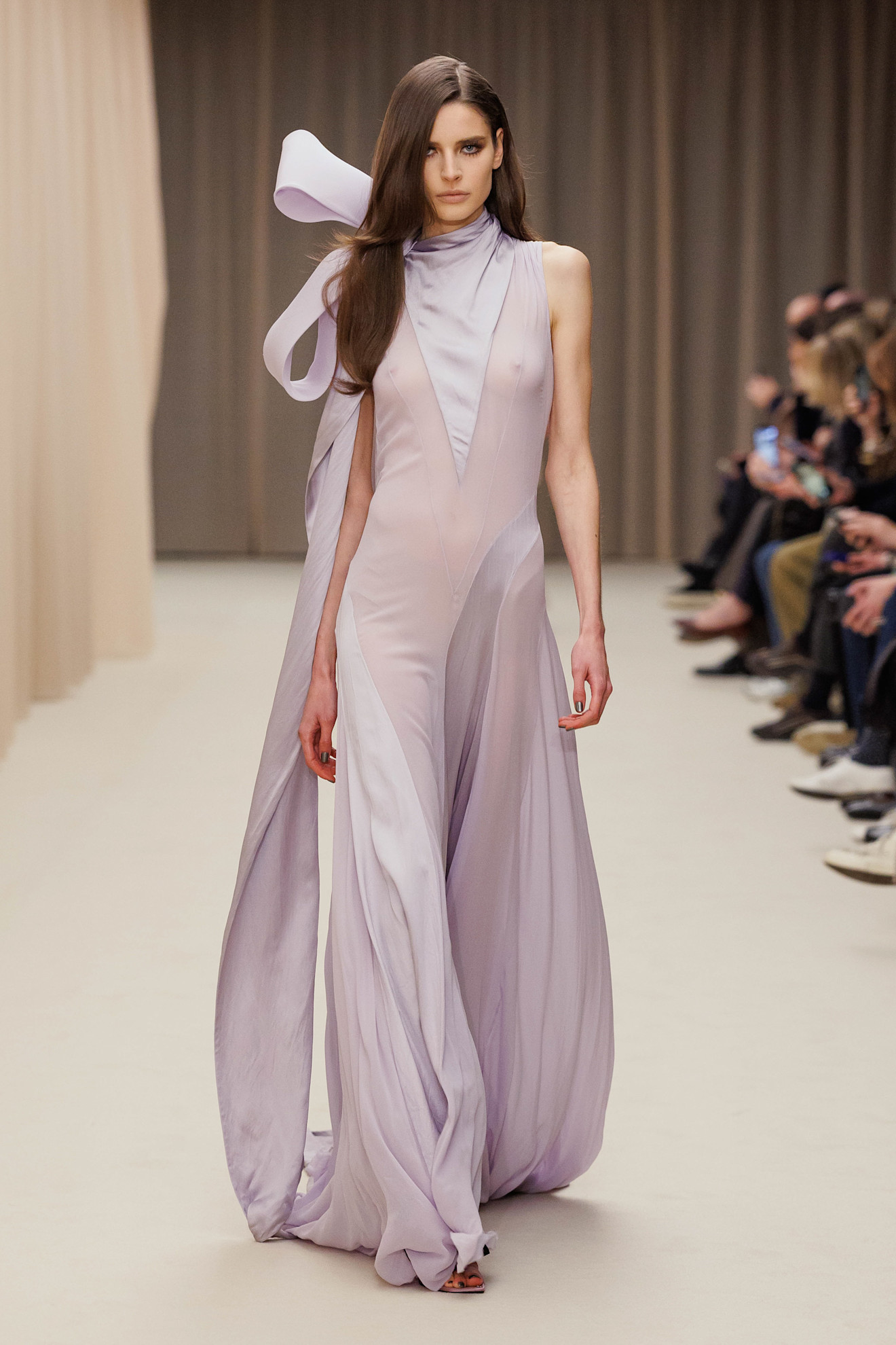 A model wore Chappell Roan's naked dress in purple on the Alexander McQueen Fall 2026 runway