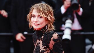 Isabelle Huppert with French girl hair on red carpet