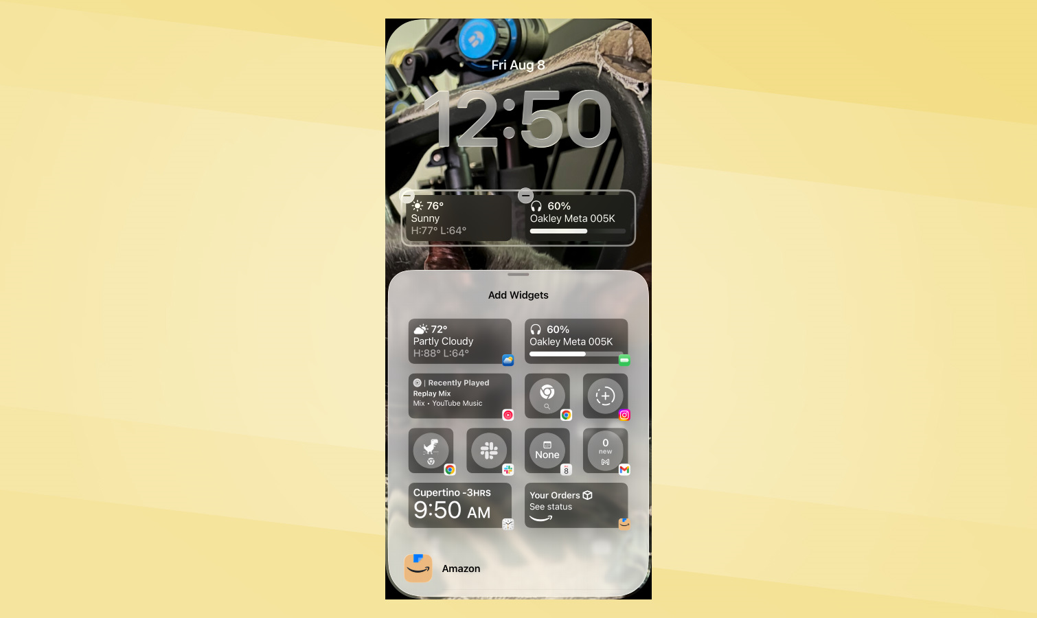 Screenshots of iOS 26 vs Android 16 Lock Screen Widgets.