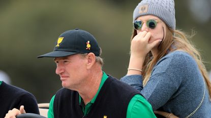Ernie Els and daughter Samantha at the 2019 Presidents Cup at Royal Melbourne Golf Club in Australia