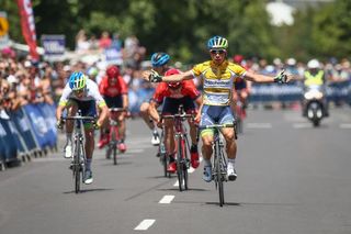 Caleb Ewan (Orica GreenEdge) wins the final day of racing at the Mitchelton Bay Cycling Classic