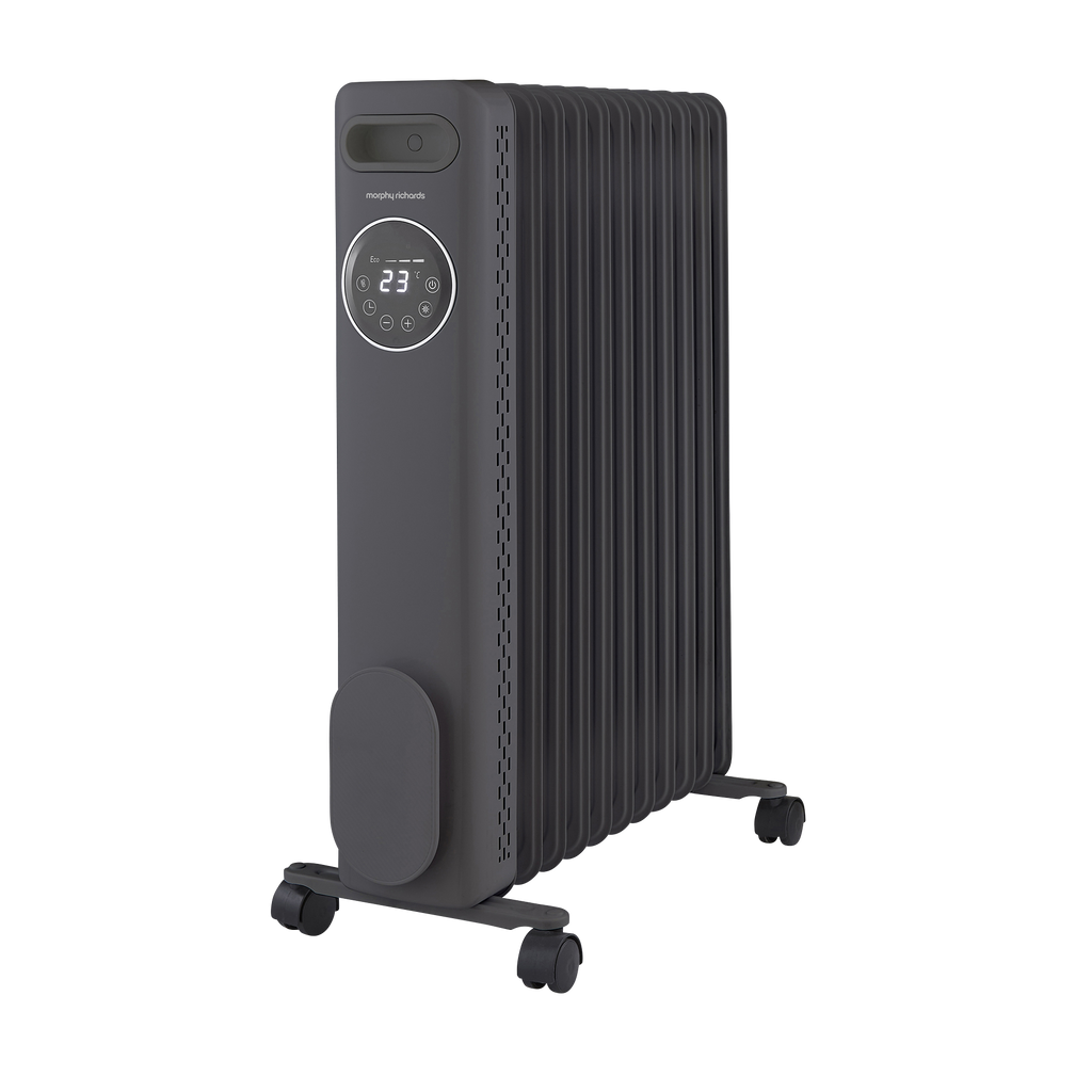 Heatflux 2.5kw Digital Oil Filled Radiator With Remote Control - Grey