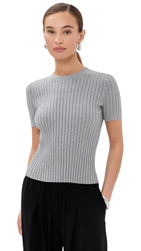 Le Bop Women's Ringer Tee, Heather Gray, Xs