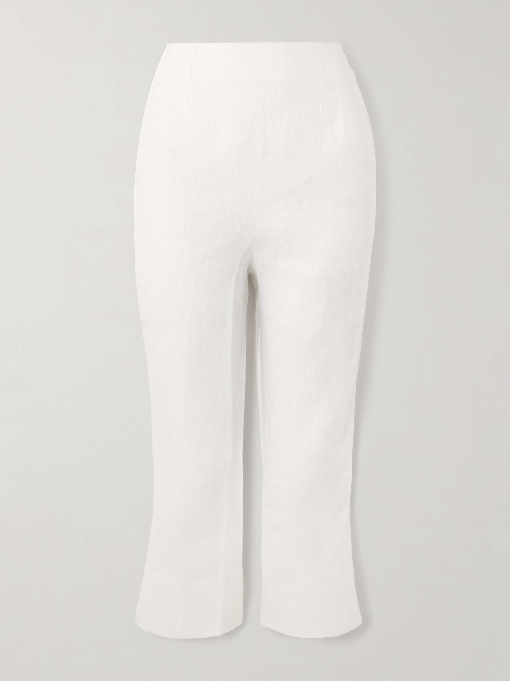 Capri Cropped Linen Slim-Fit Pants