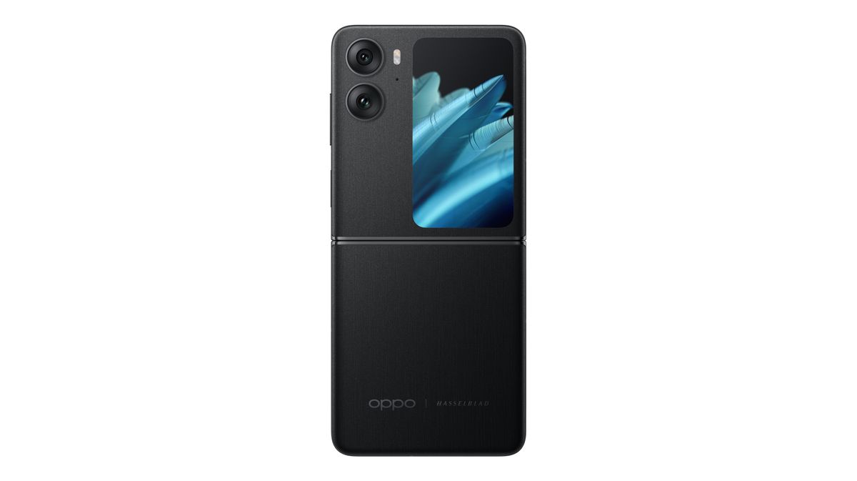 An Oppo Find N2 Flip in Astral Black