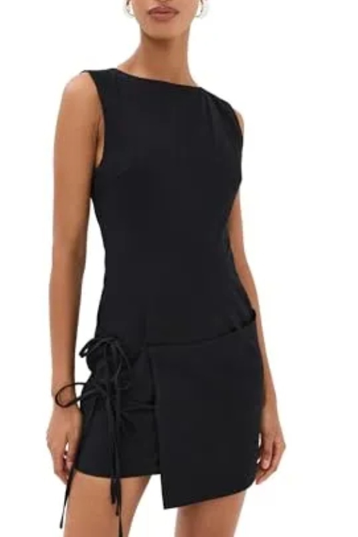 Lioness Women's Ballerina Wrap Mini Dress, Black, M