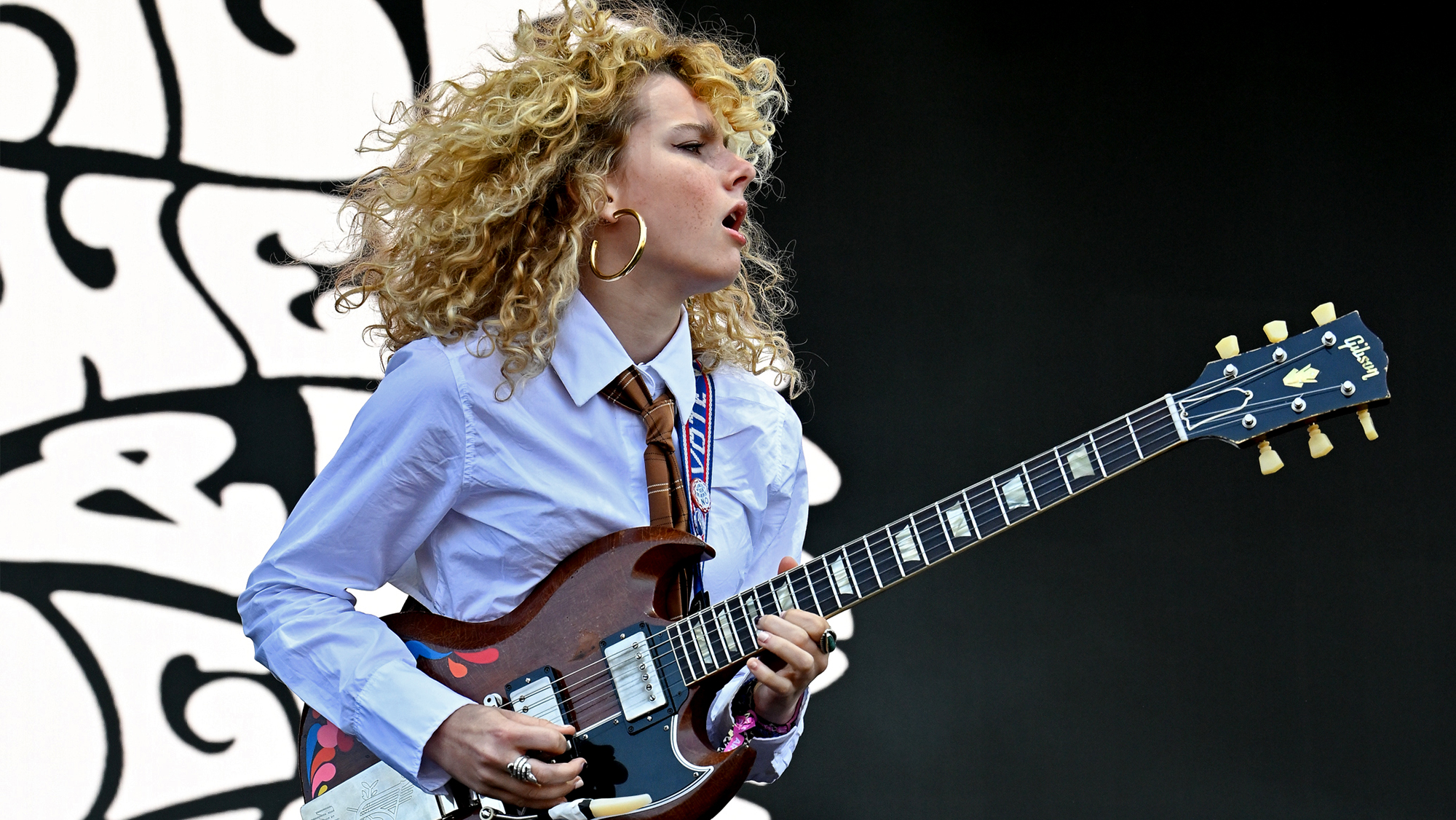 Grace Bowers performs on Day 3 of BottleRock Napa Valley Music Festival at Napa Valley Expo on May 25, 2025 in Napa, California.