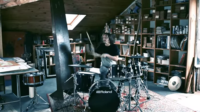 A picture of Gojira&#039;s Mario Duplantier playing his drums