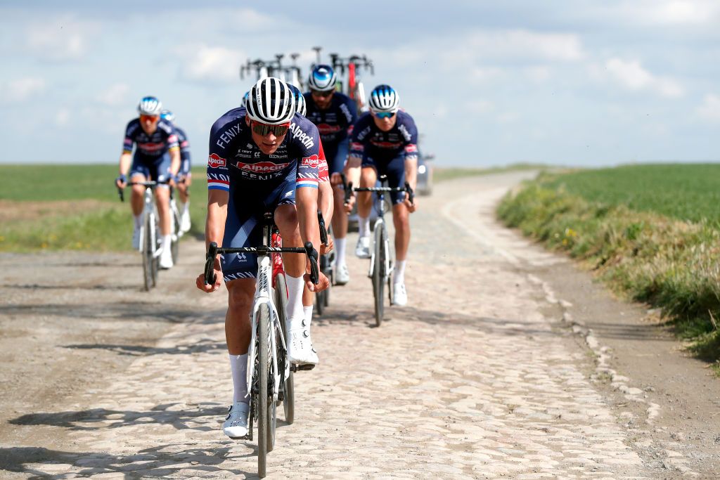 ROUBAIX FRANCE APRIL 14 Mathieu Van Der Poel of Netherlands and Team AlpecinFenix trains during the 119th ParisRoubaix 2022 Training ParisRoubaix WorldTour on April 14 2022 in Roubaix France Photo by Bas CzerwinskiGetty Images