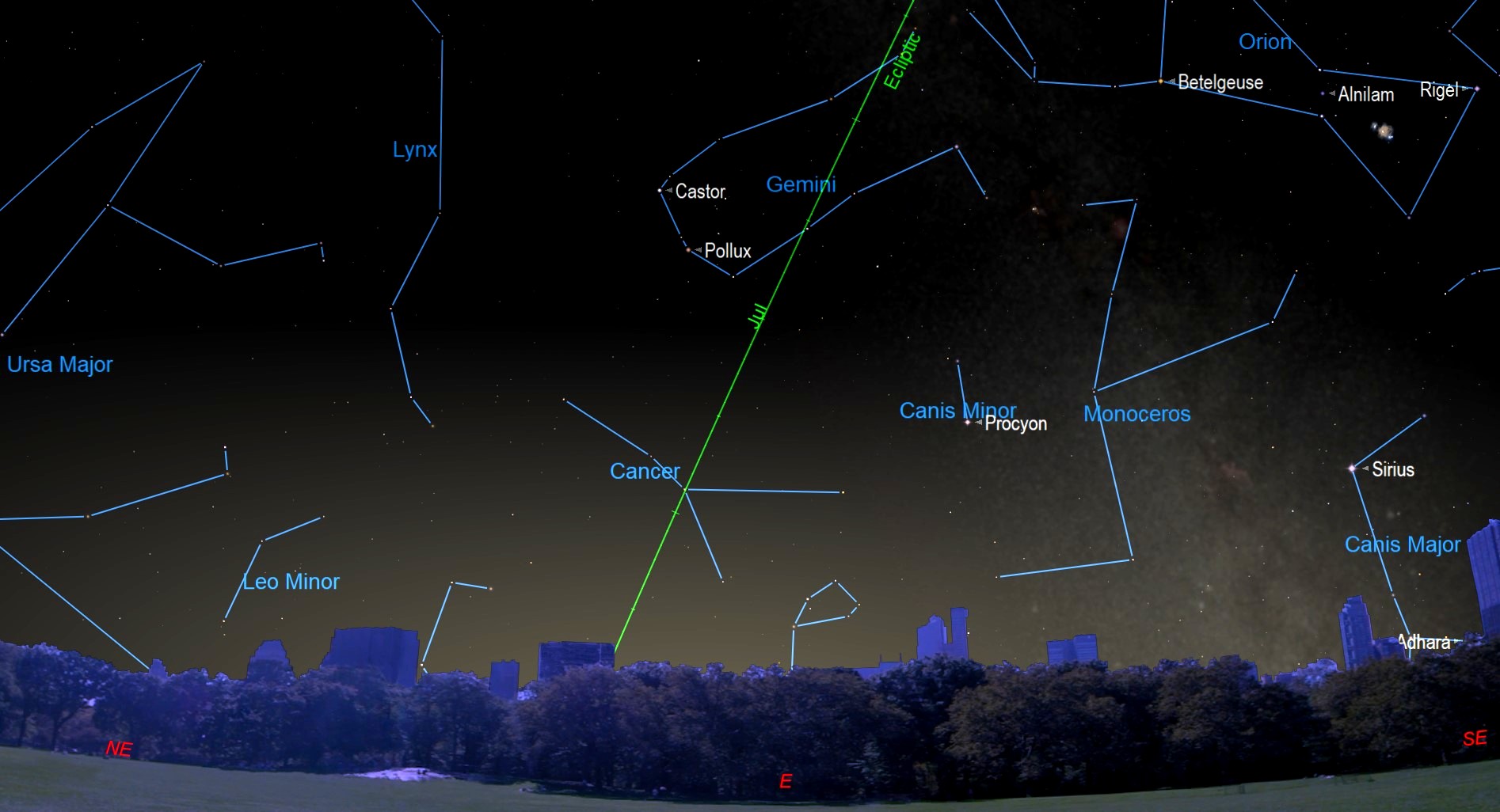 septiembre de 2021 Cielo nocturno Luz zodiacal matutina para los observadores del centro norte