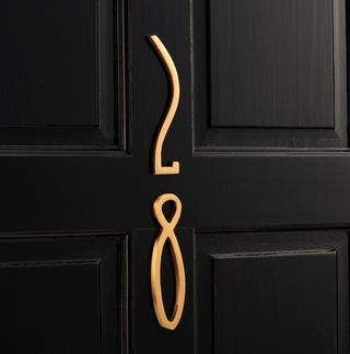 art-deco style gold door numbers