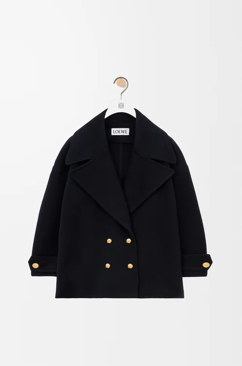 Pebble Peacoat in Wool